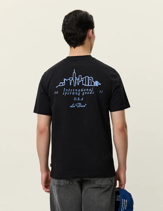 Black טי שירט קצרה לגברים Brady Skyline LES DEUX