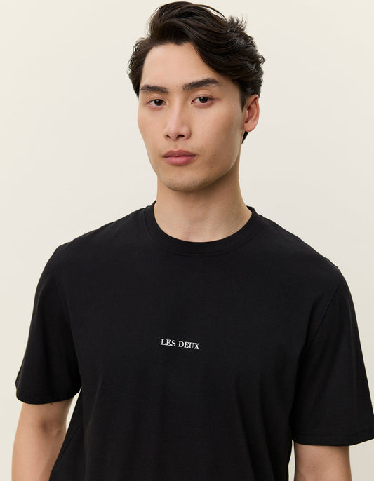 Black טי שירט קצרה לגברים Andrew LES DEUX