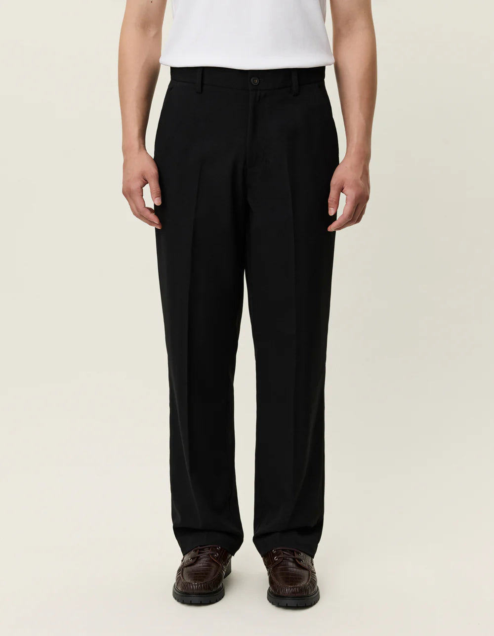 Black מכנסים מחויטים ארוכים לגברים Como LES DEUX