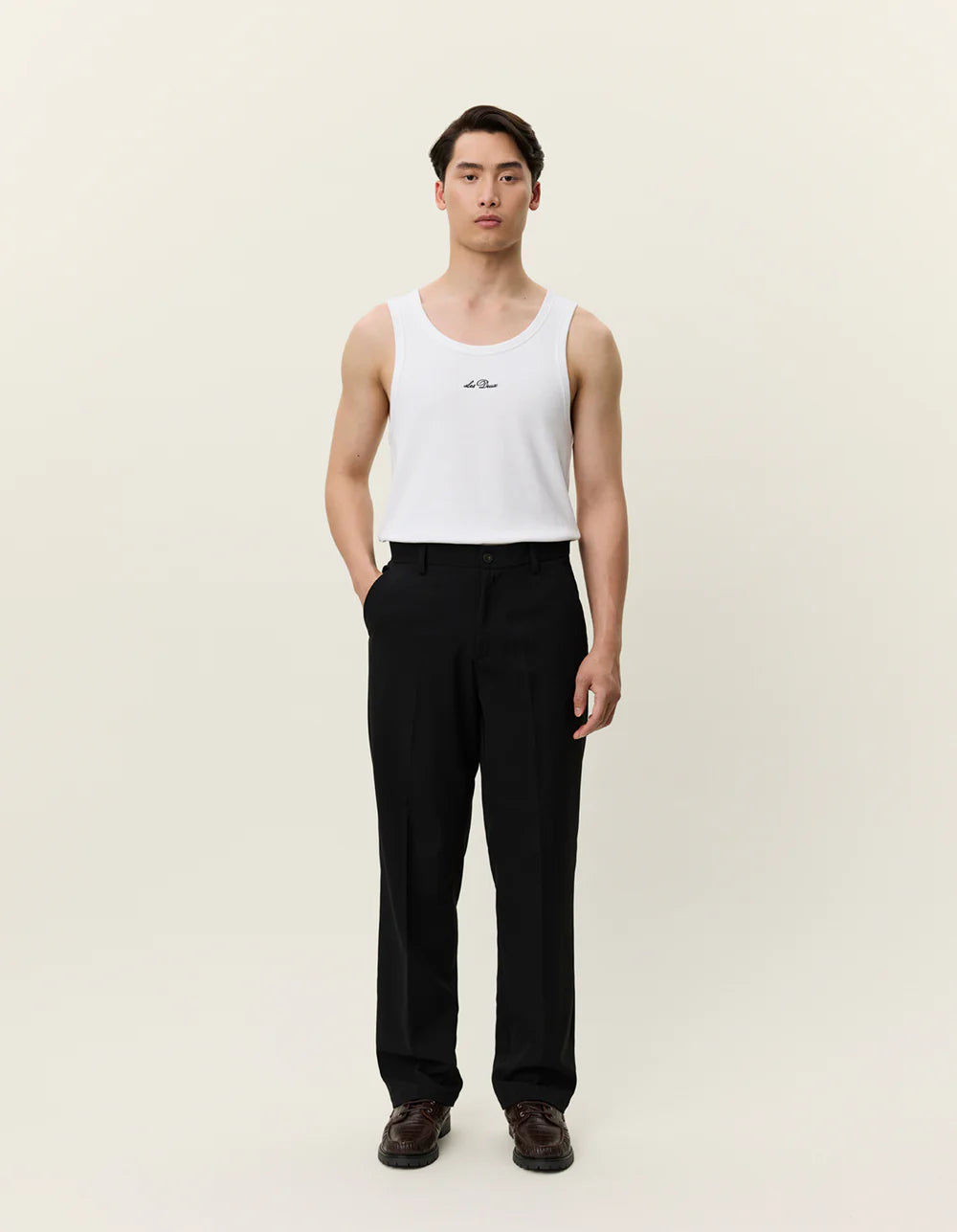 Antique White מכנסים מחויטים ארוכים לגברים Como LES DEUX