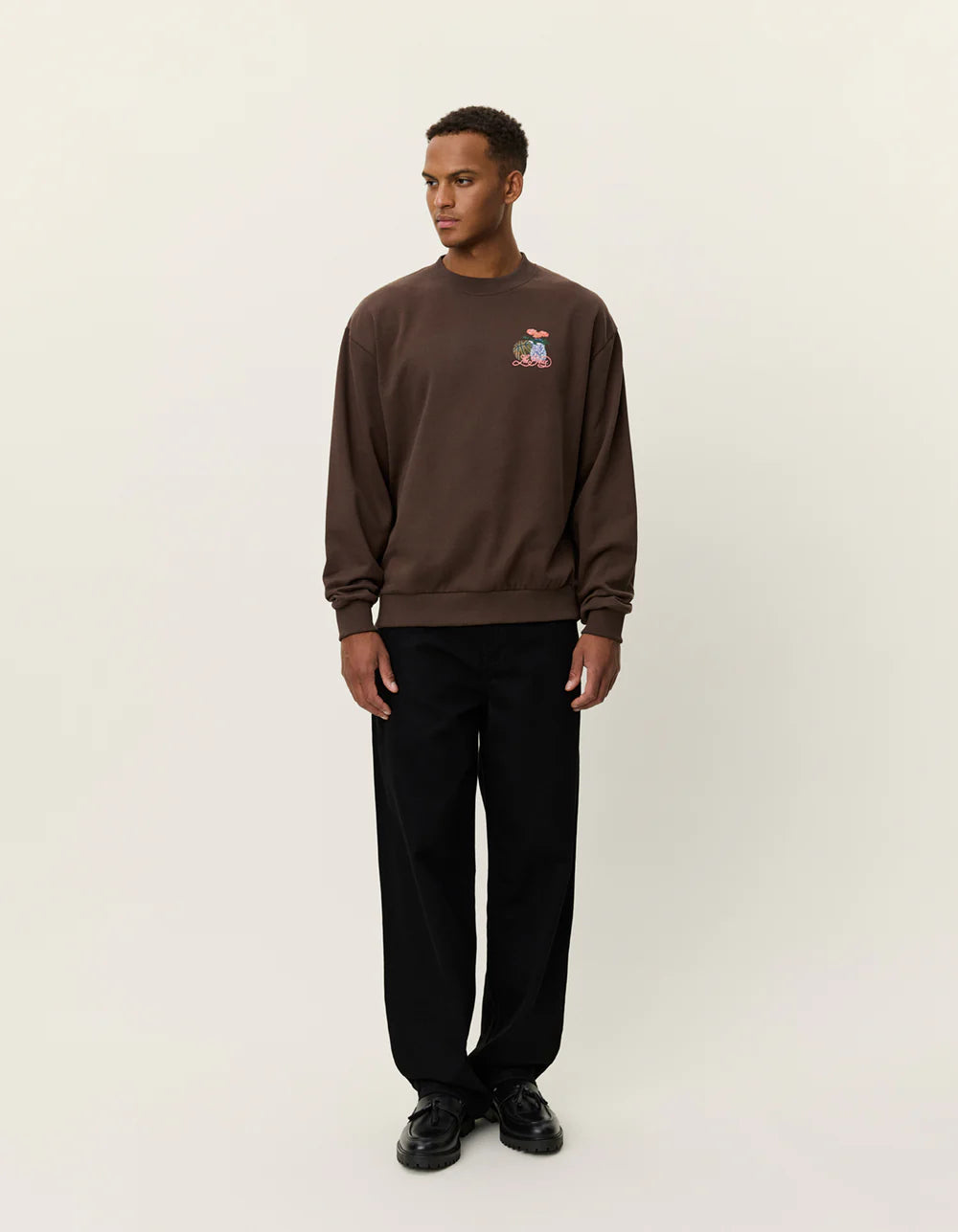 Black סווטשירט לגברים Cole Table LES DEUX