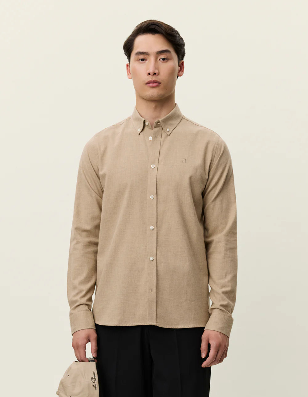 Antique White חולצה מכופתרת ארוכה לגברים Desert Reg LES DEUX