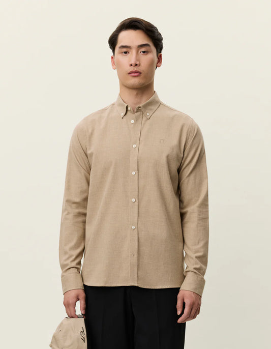 Antique White חולצה מכופתרת ארוכה לגברים Desert Reg LES DEUX