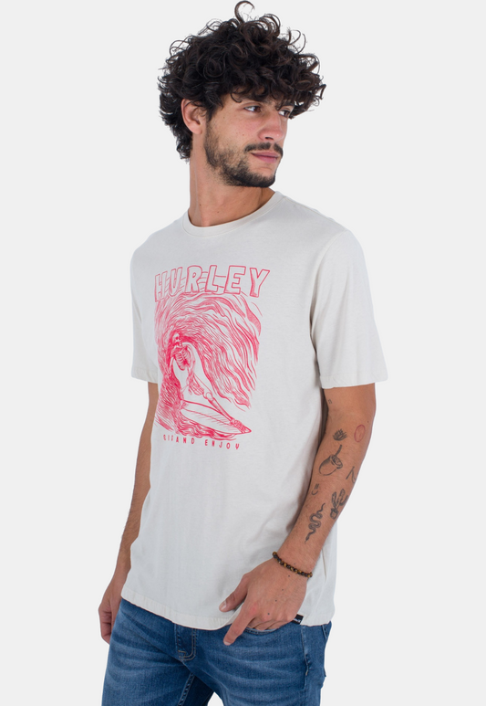 Lavender טי שירט קצרה לגברים Surf Skelly HURLEY