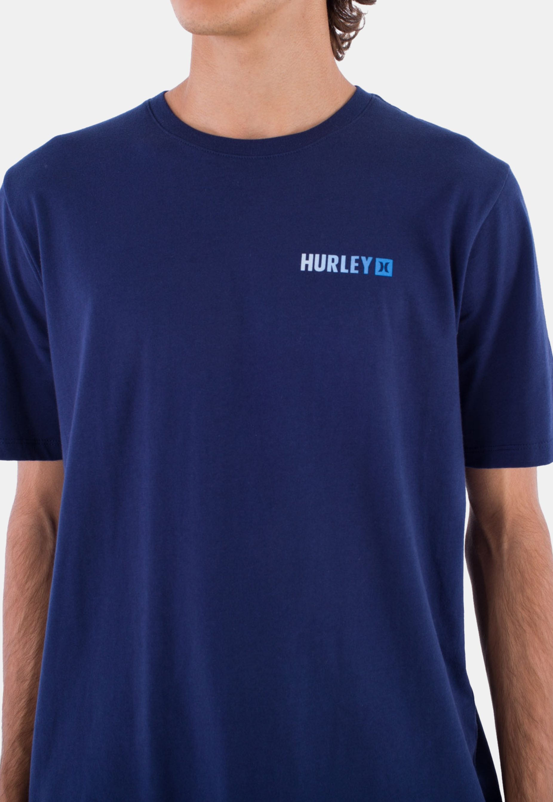 Midnight Blue טי שירט קצרה לגברים Circle HURLEY