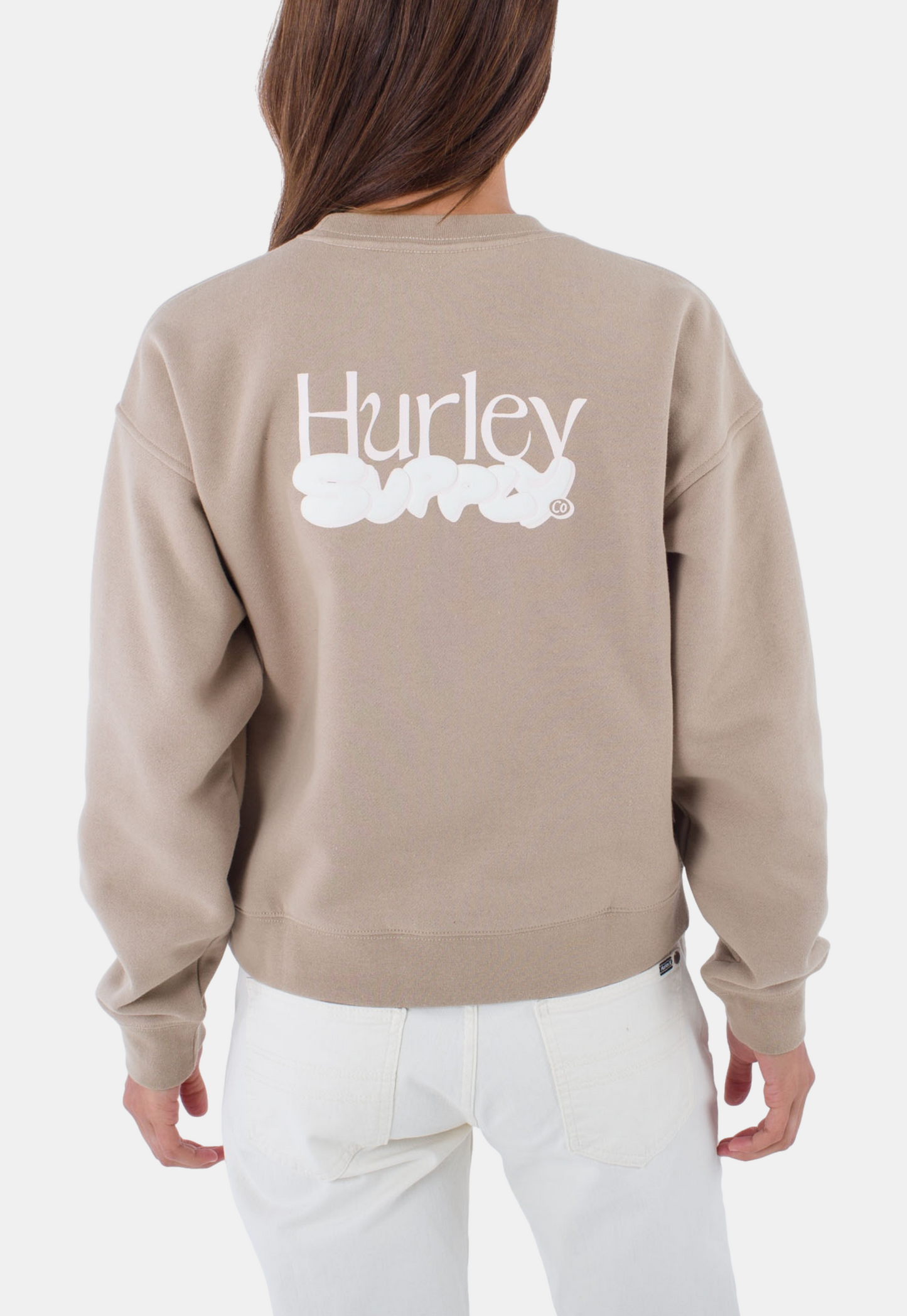 Light Gray סווטשירט במפתח עגול לנשים HURLEY