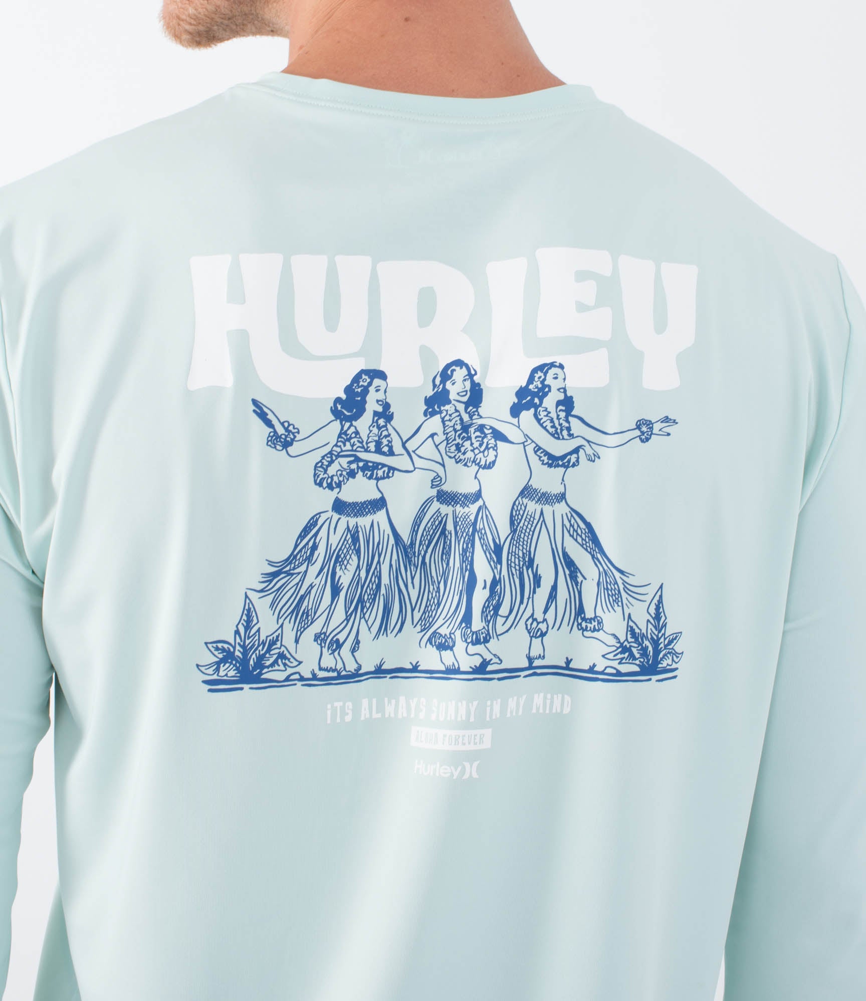 Light Gray טי שירט ארוכה לגברים Hybrid HURLEY