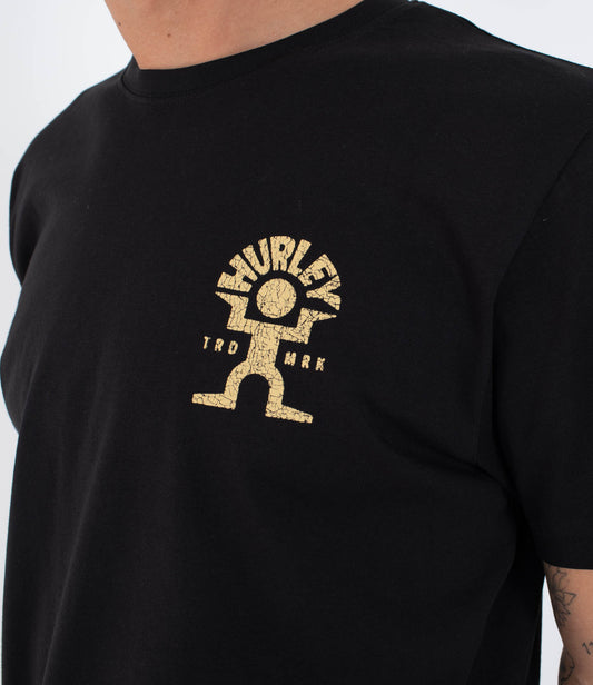 Black טי שירט קצרה לגברים Dancer HURLEY