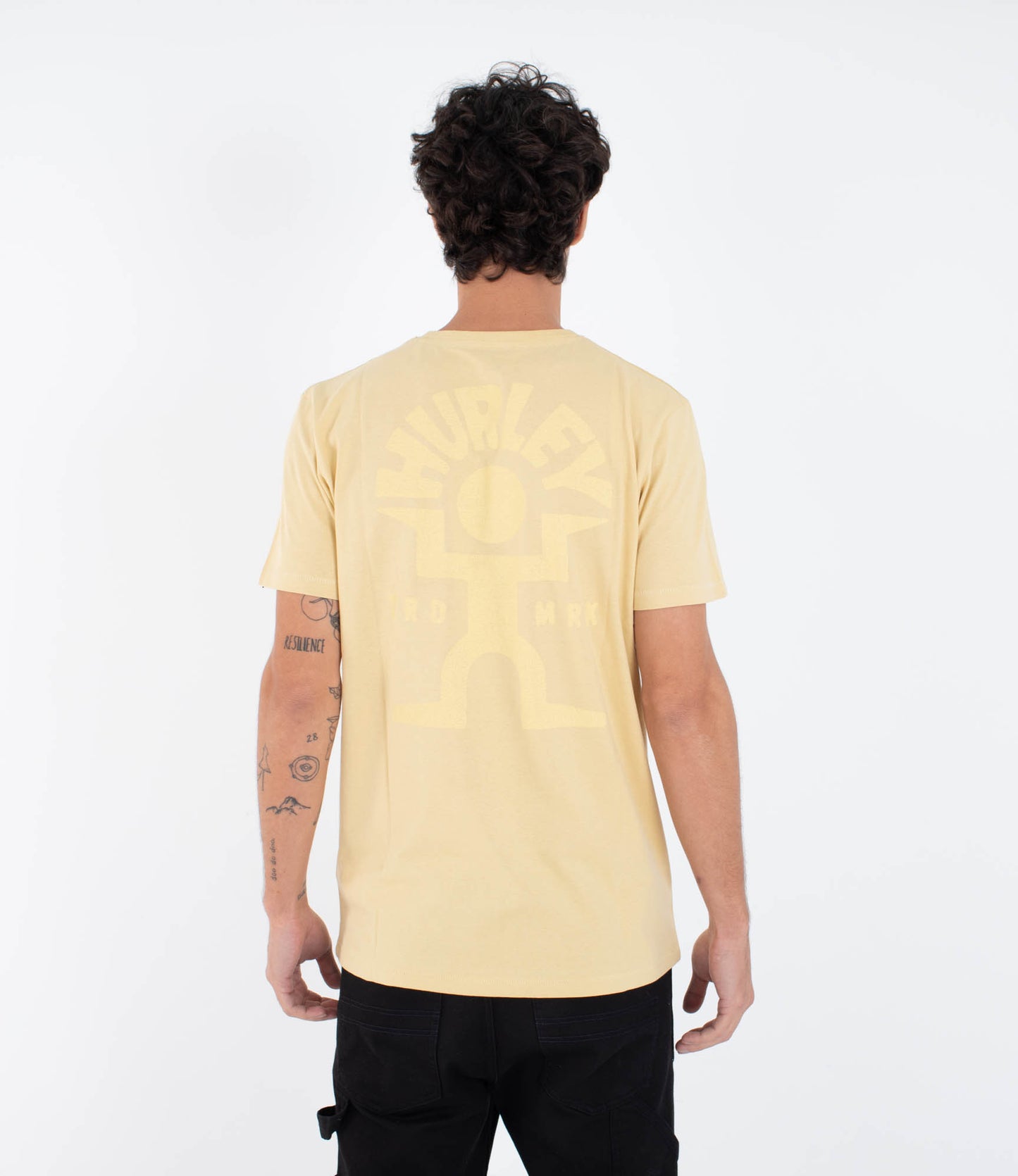 Beige טי שירט קצרה לגברים Dancer HURLEY