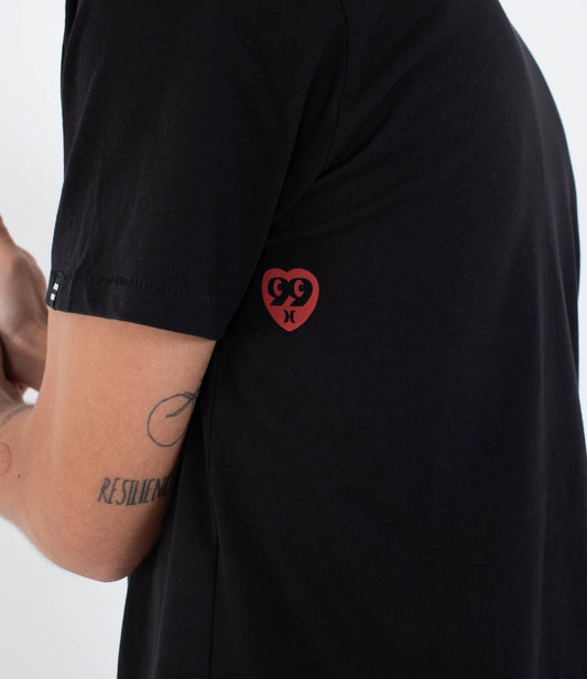 Gray טי שירט קצרה לגברים Heart HURLEY