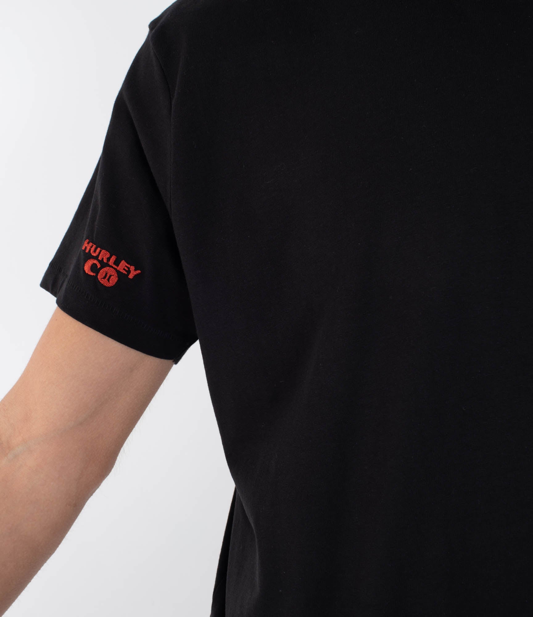 Black טי שירט קצרה לגברים Heart HURLEY