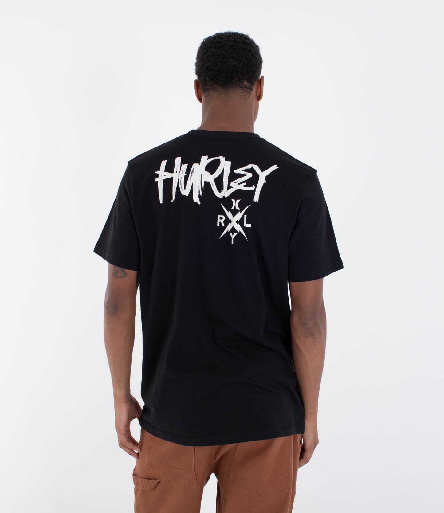 Black טי שירט קצרה לגברים X HURLEY