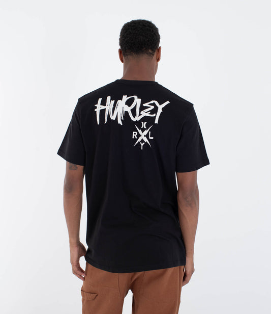 Black טי שירט קצרה לגברים X HURLEY