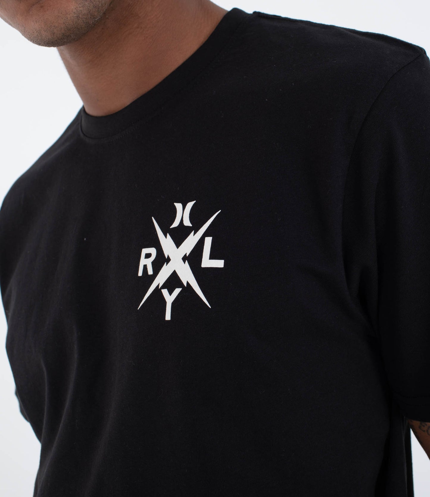 Black טי שירט קצרה לגברים X HURLEY