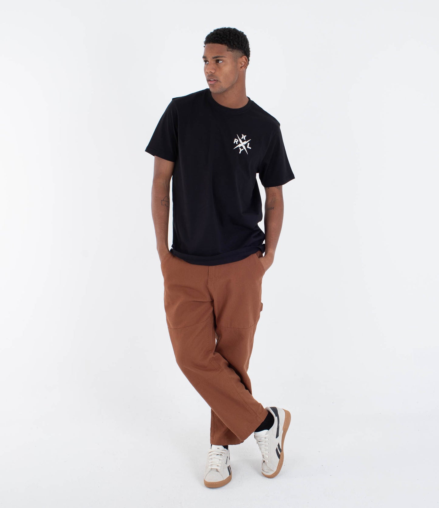 White Smoke טי שירט קצרה לגברים X HURLEY