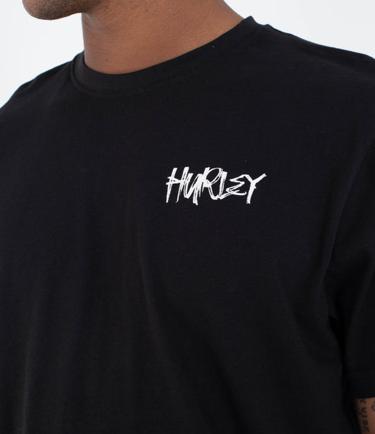 Black טי שירט קצרה לגברים XX HURLEY
