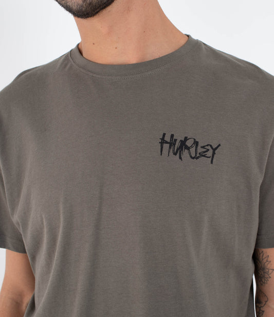 Dim Gray טי שירט קצרה לגברים XX HURLEY