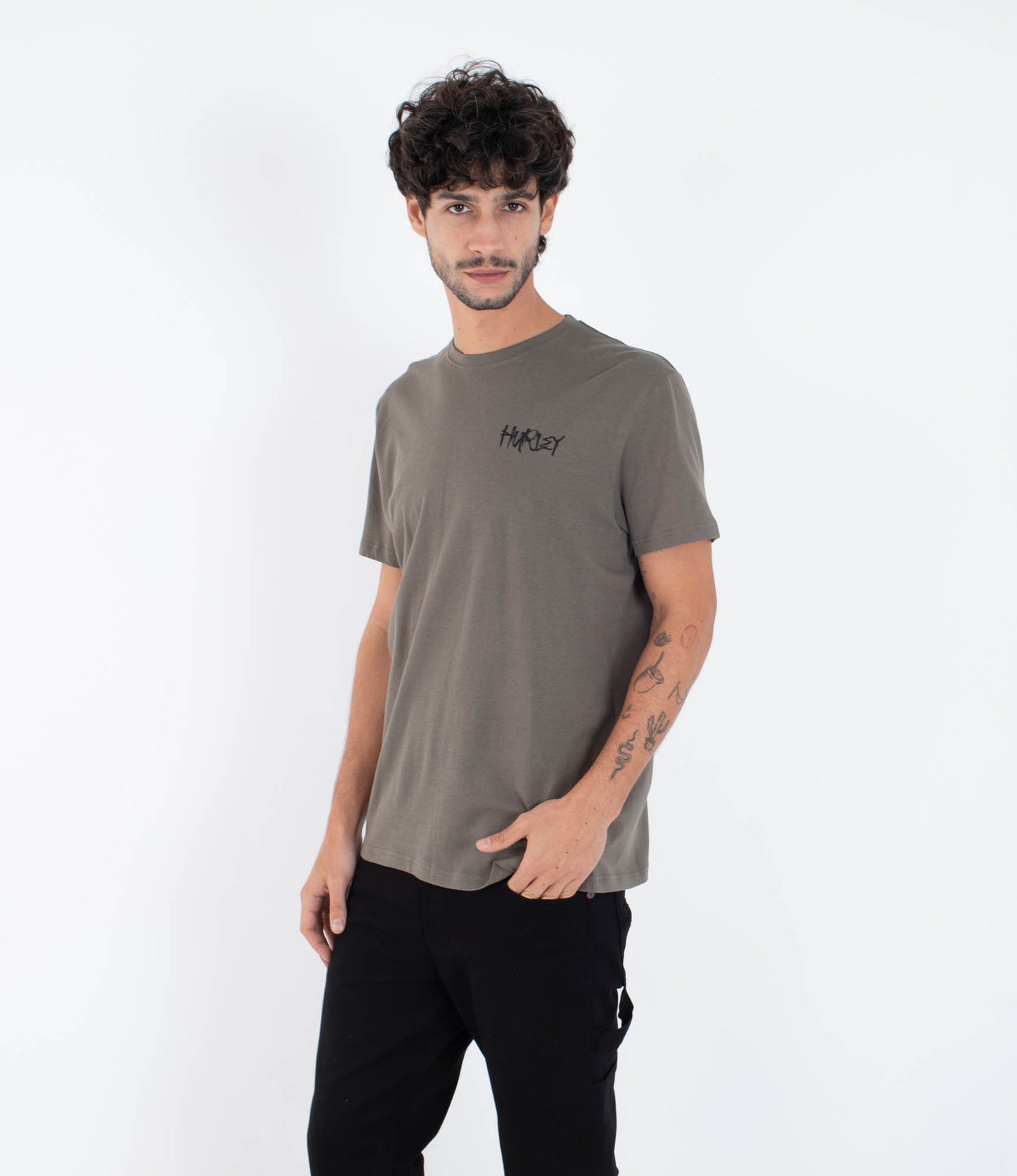 White Smoke טי שירט קצרה לגברים XX HURLEY