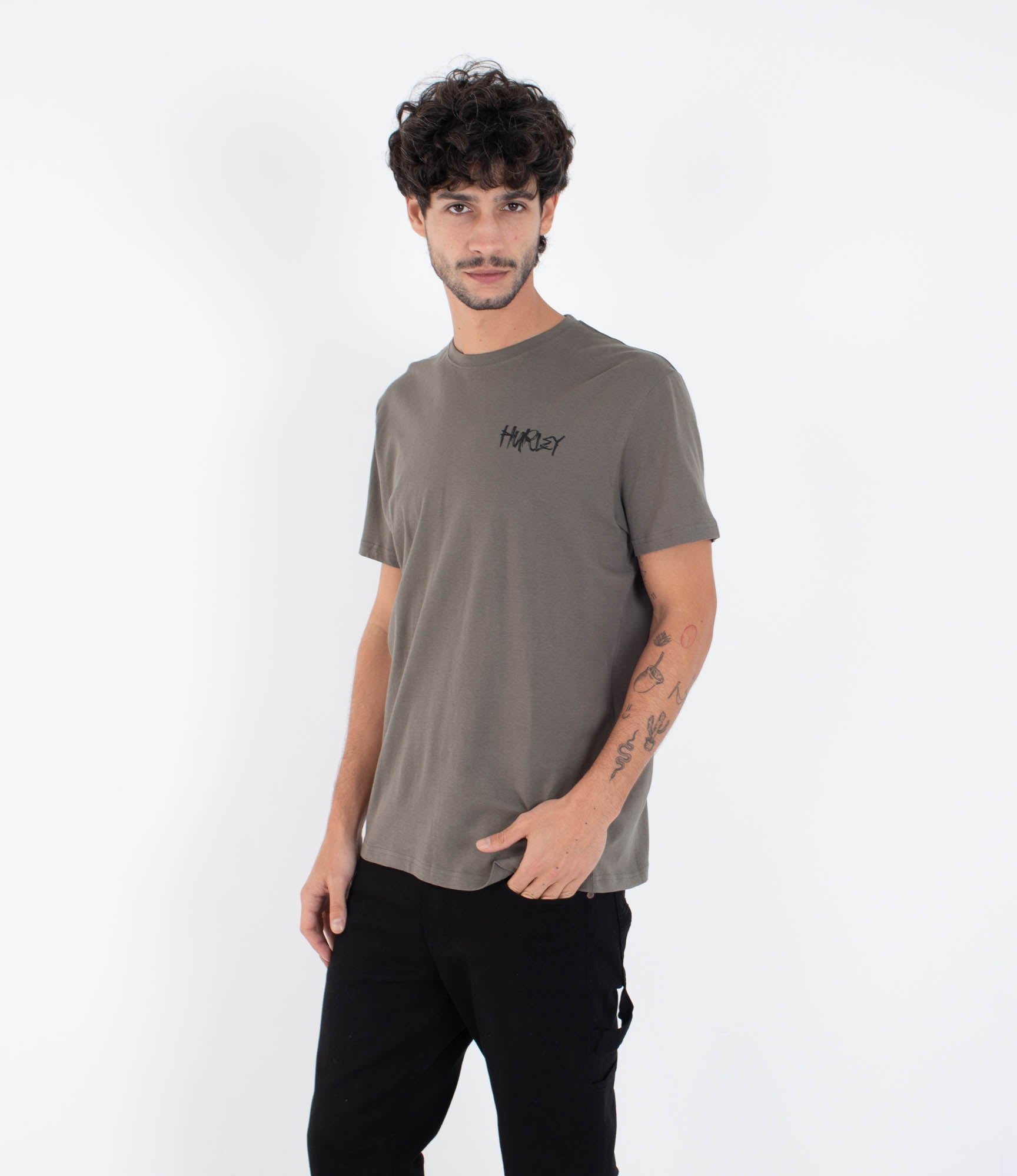 White Smoke טי שירט קצרה לגברים XX HURLEY