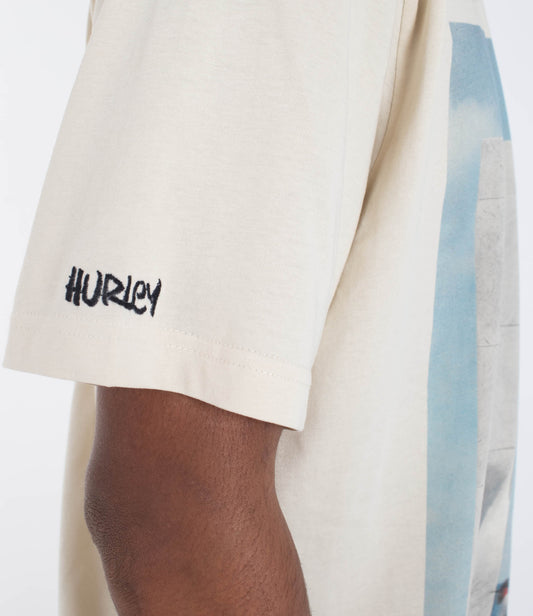 Light Gray טי שירט קצרה לגברים Bcnk HURLEY