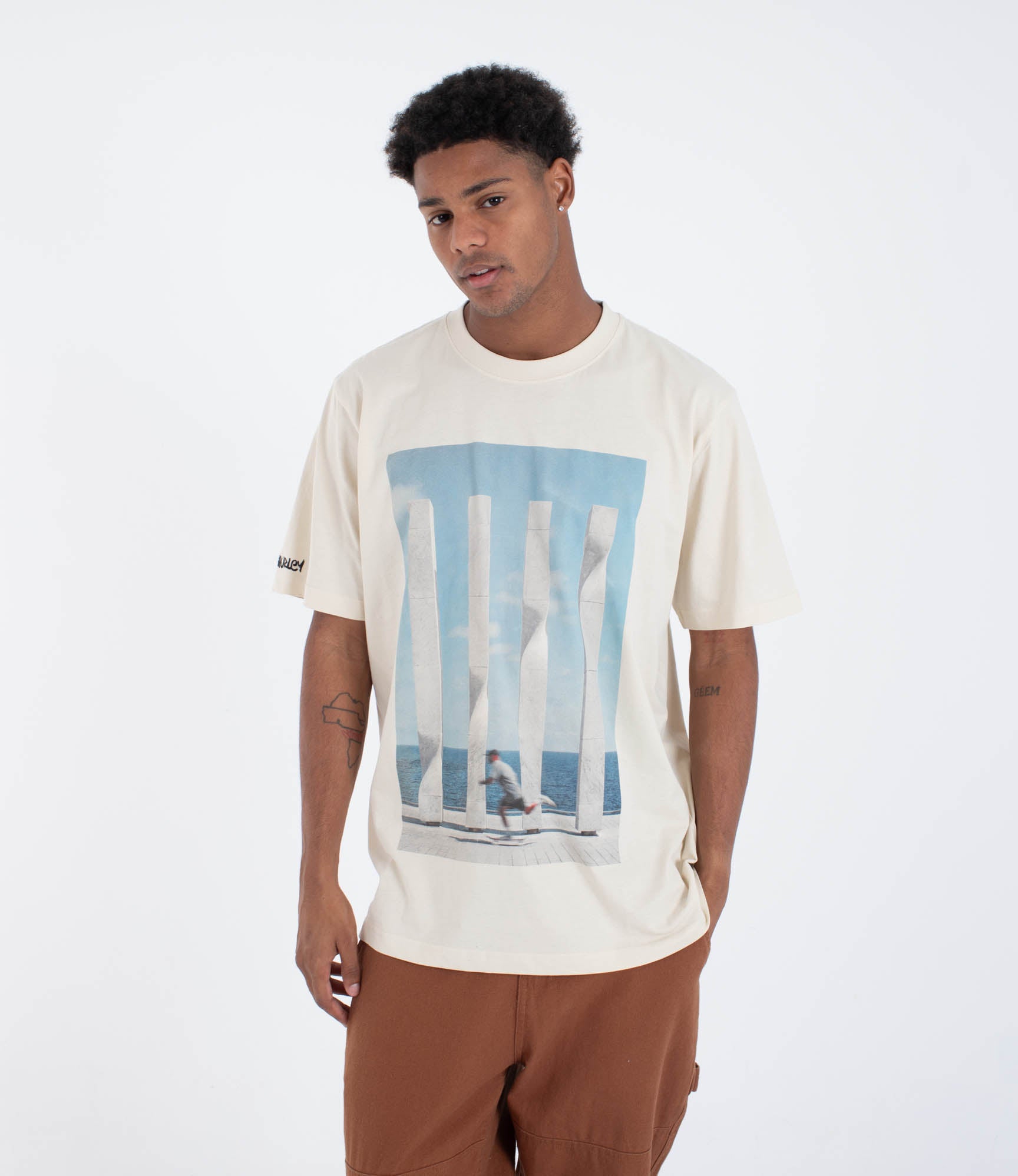 Lavender טי שירט קצרה לגברים Bcnk HURLEY