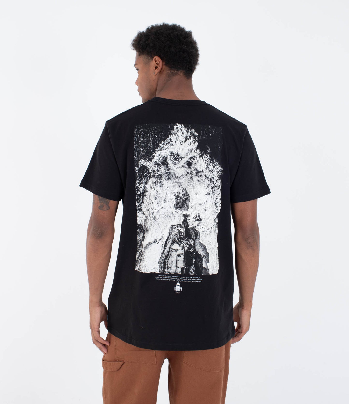 Black טי שירט קצרה לגברים Nazare HURLEY