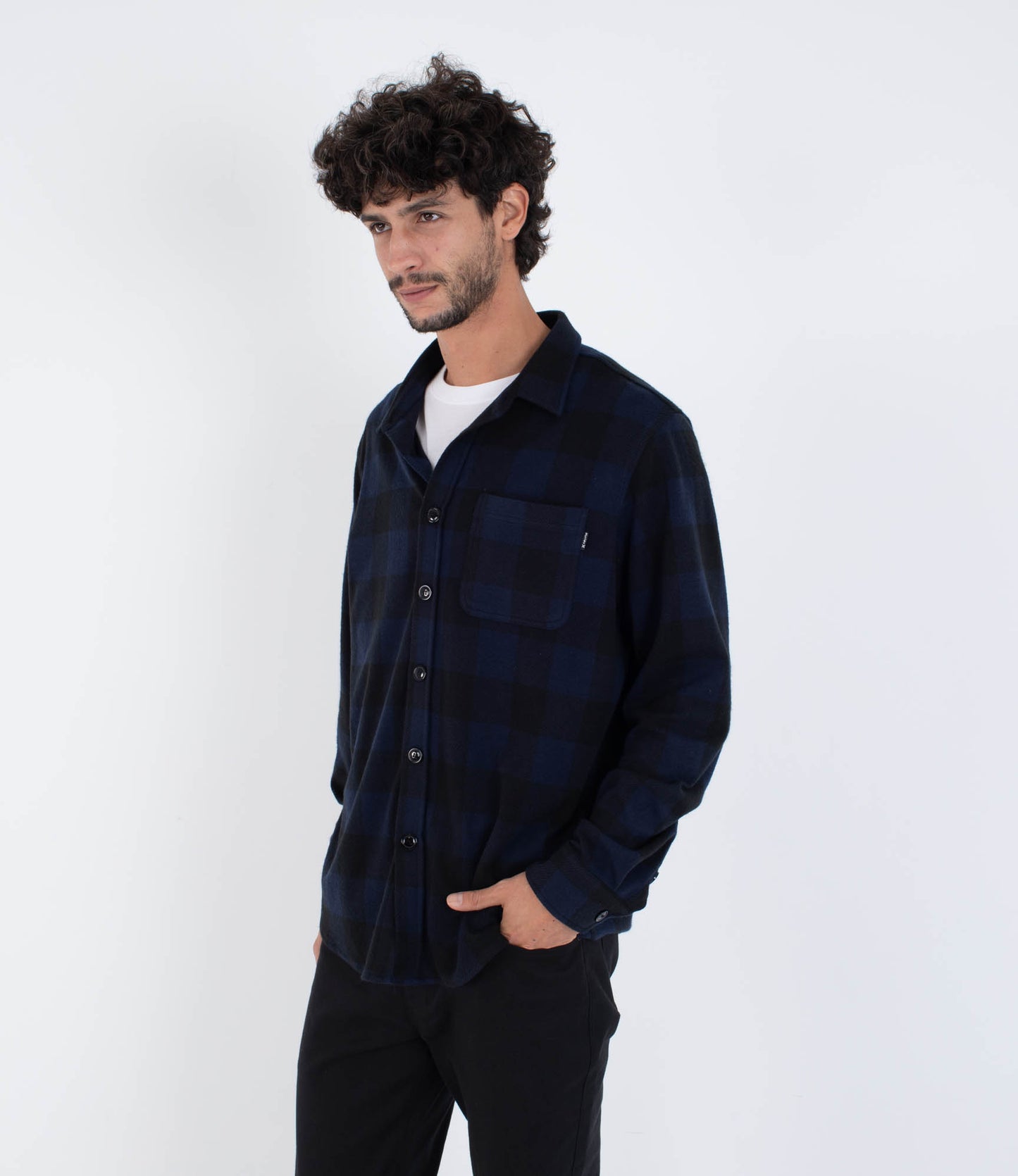 Black חולצה מכופתרת ארוכה לגברים Axe HURLEY