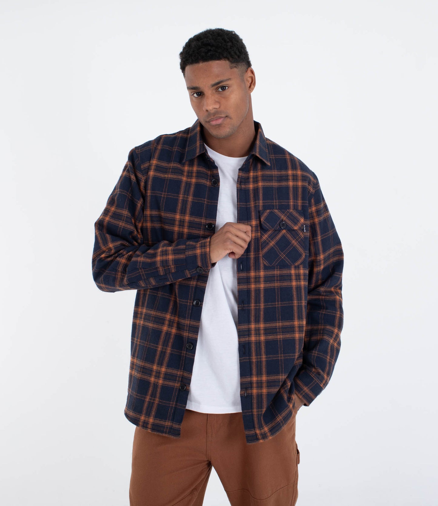 Dark Slate Gray חולצה מכופתרת ארוכה לגברים Axe HURLEY