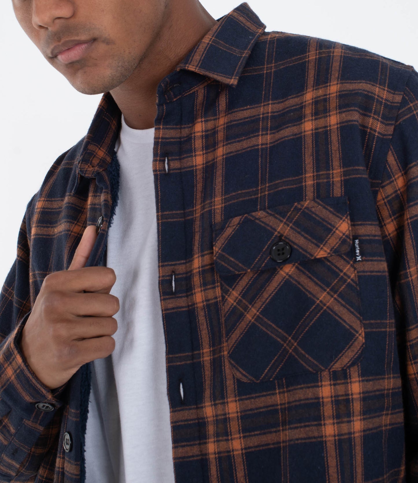 Dark Slate Gray חולצה מכופתרת ארוכה לגברים Axe HURLEY