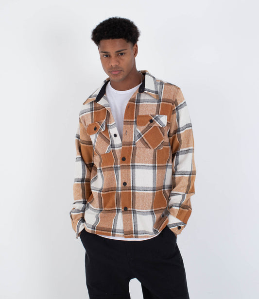 Light Gray חולצה מכופתרת ארוכה לגברים Ranger HURLEY