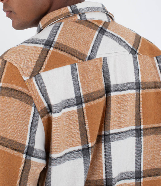 Rosy Brown חולצה מכופתרת ארוכה לגברים Ranger HURLEY