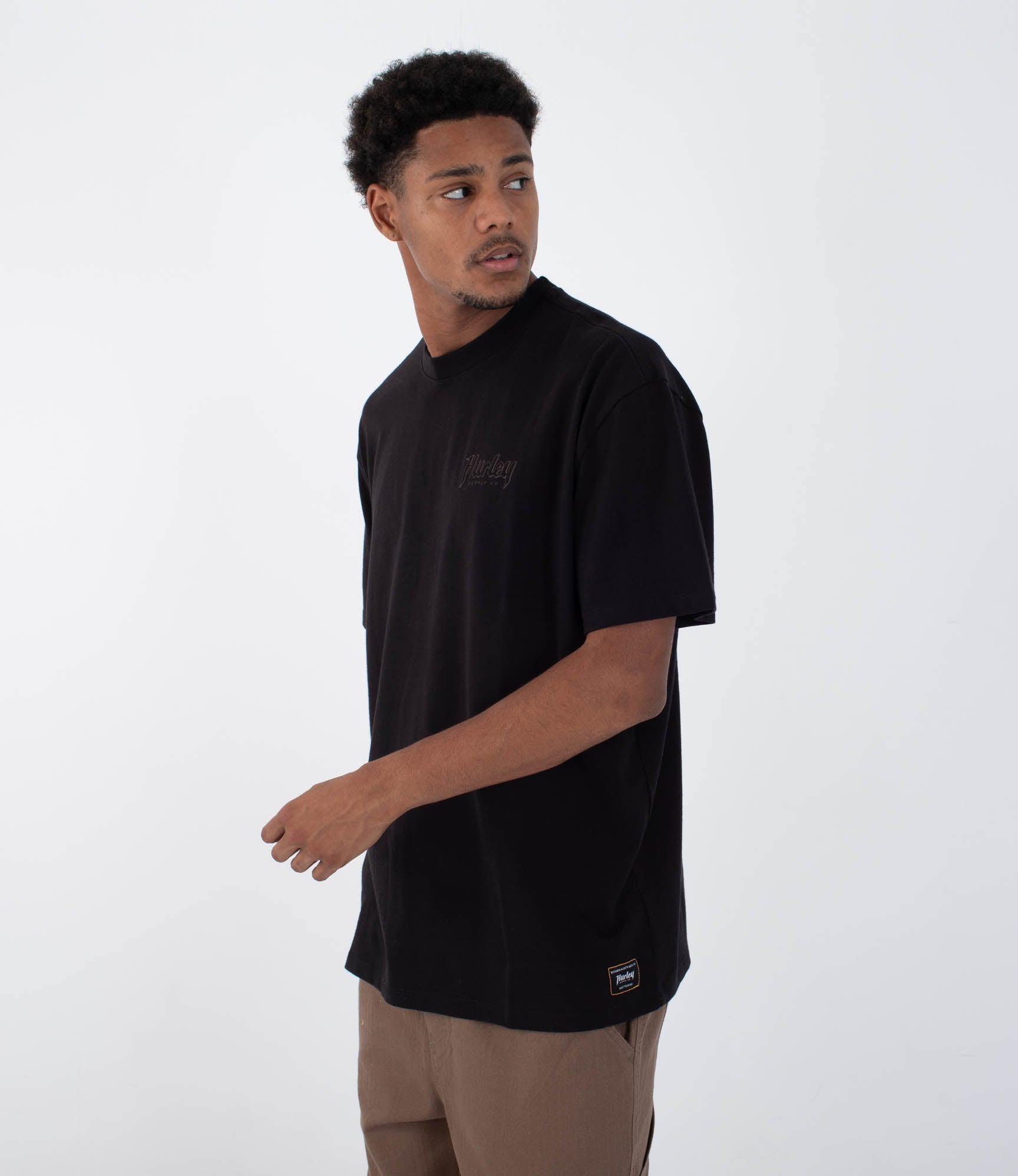 Black טי שירט קצרה לגברים Built HURLEY