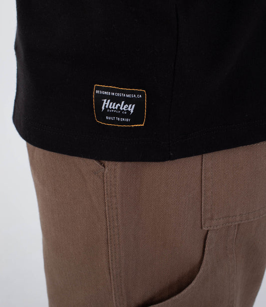 Black טי שירט קצרה לגברים Built HURLEY