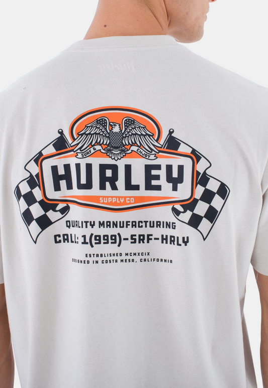 Light Gray טי שירט קצרה לגברים Built HURLEY