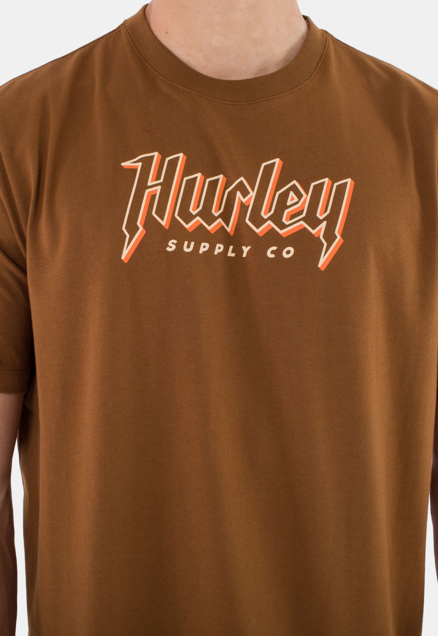 Saddle Brown טי שירט קצרה לגברים Built HURLEY