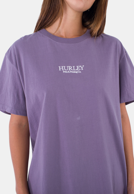 Slate Gray טי שירט קצרה לנשים Print HURLEY