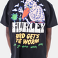 Beige טי שירט קצרה לגברים Worm HURLEY