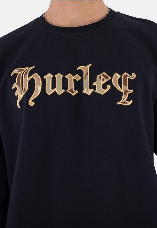 Black סווטשירט לגברים Fleece Crew HURLEY