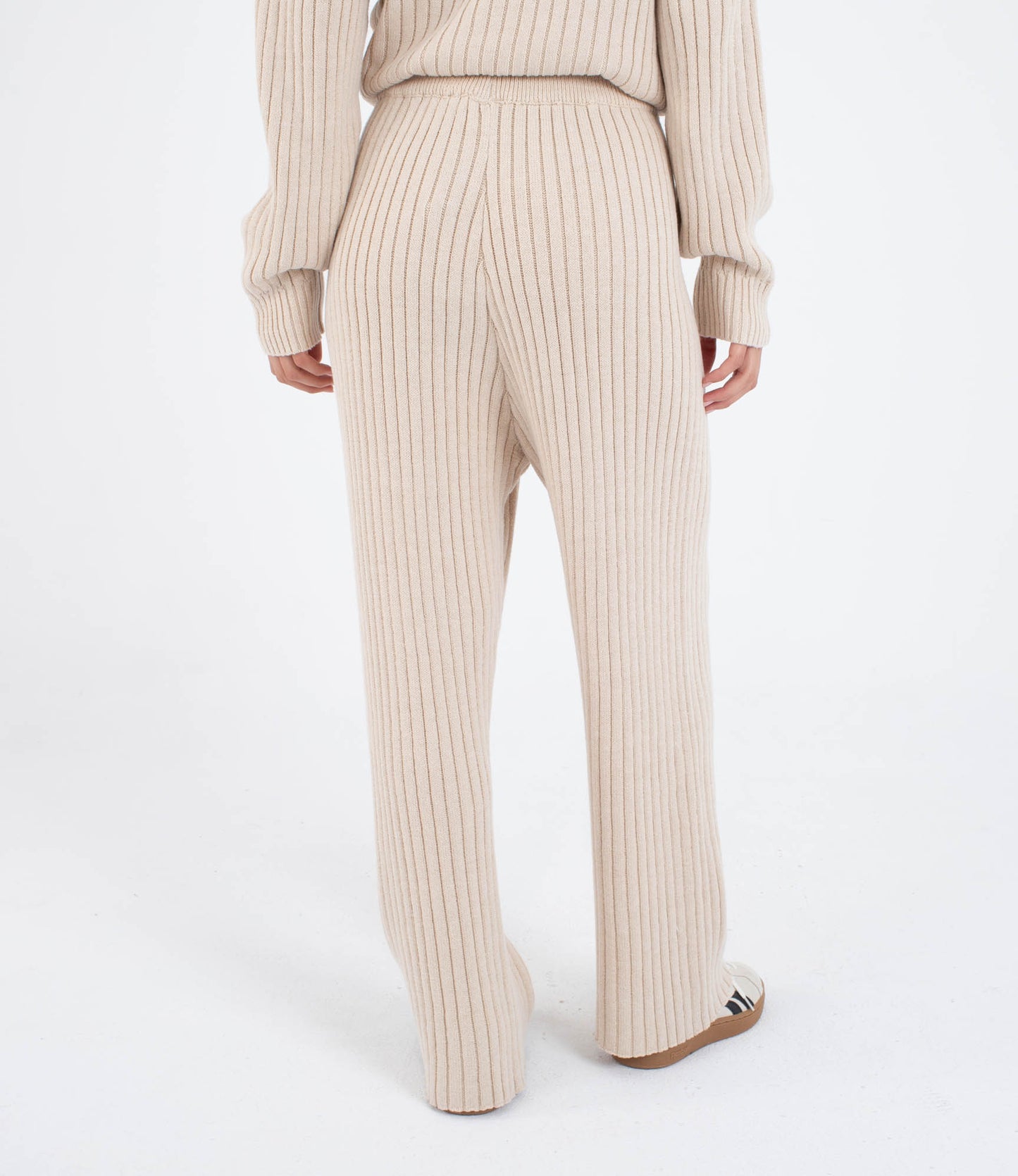 Beige מכנסי סריג ארוכים לנשים Laneway HURLEY