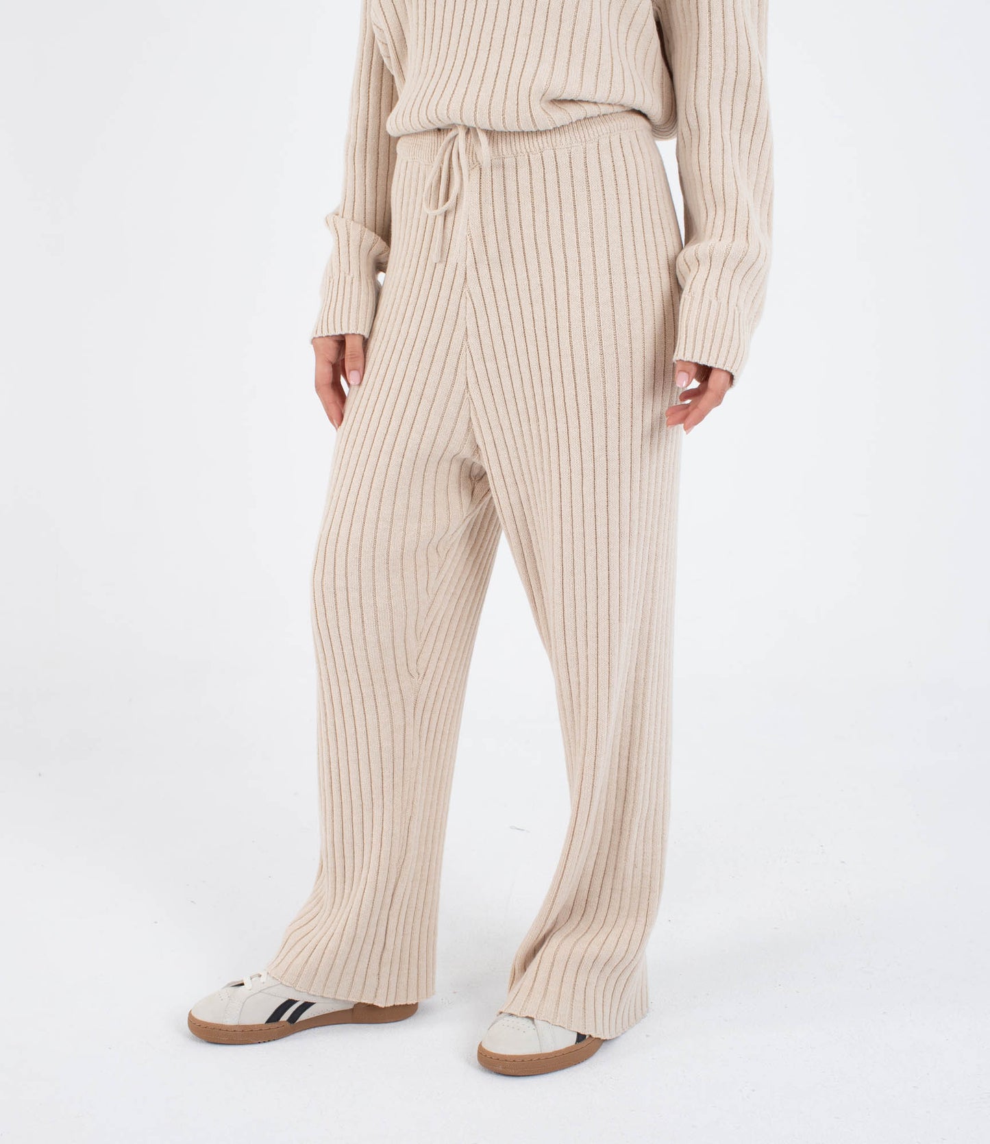 Antique White מכנסי סריג ארוכים לנשים Laneway HURLEY