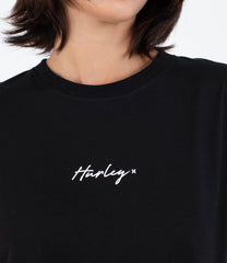 Gray טי שירט קצרה לנשים Script HURLEY