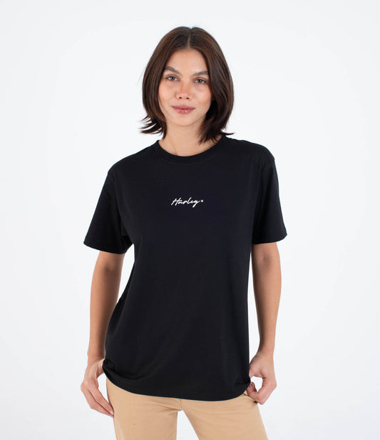 White Smoke טי שירט קצרה לנשים Script HURLEY