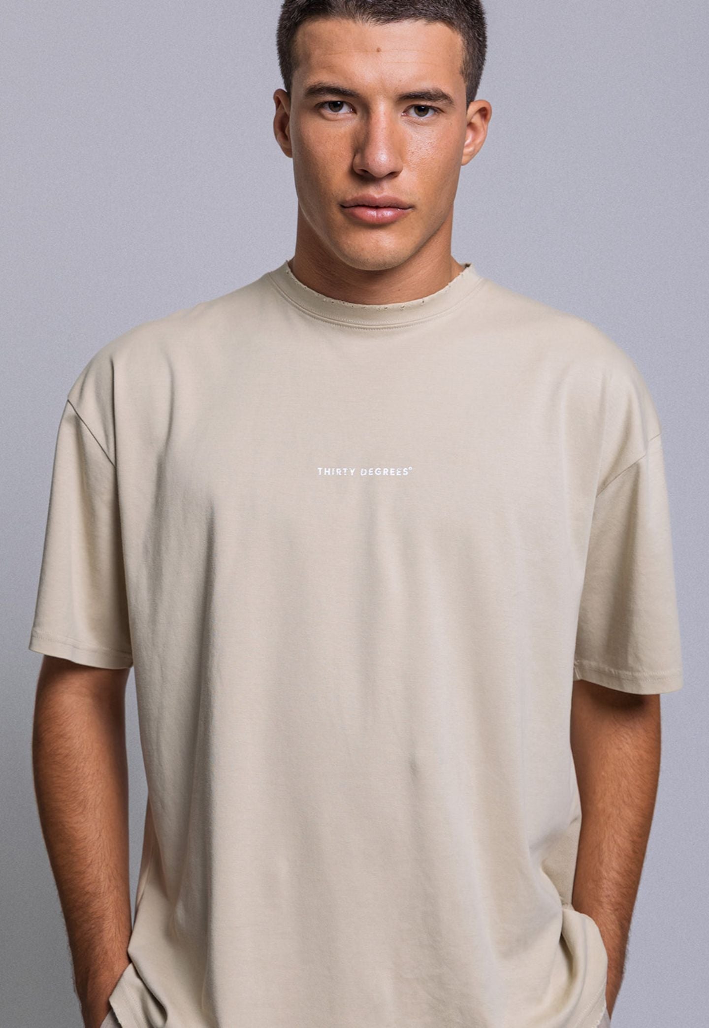 Gray טי שירט לגברים Basketball Graphic THIRTY DEGREES