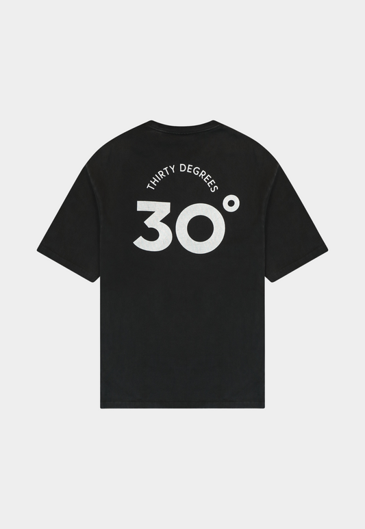 Black טי שירט קצרה לגברים / נשים Basketball THIRTY DEGREES