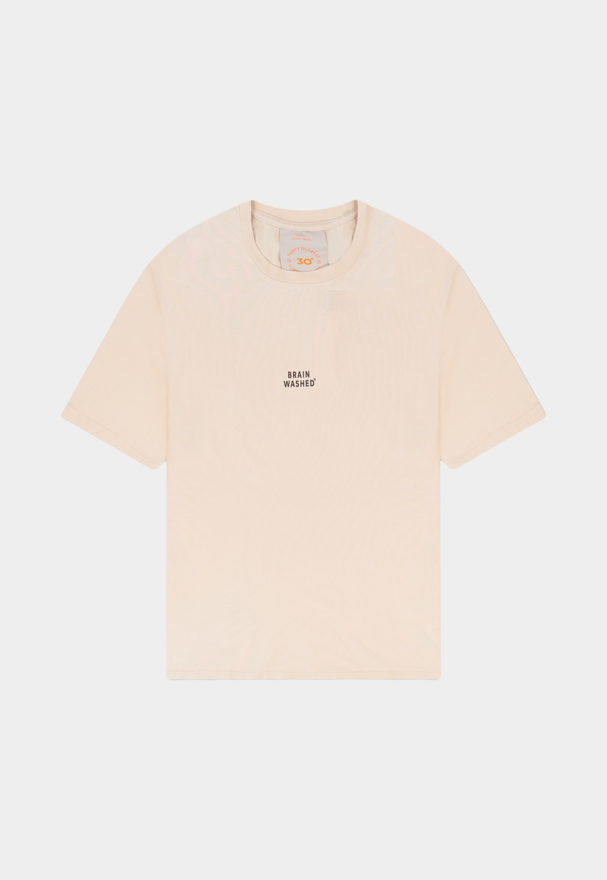 Beige טי שירט קצרה לגברים / נשים Brain Washed THIRTY DEGREES