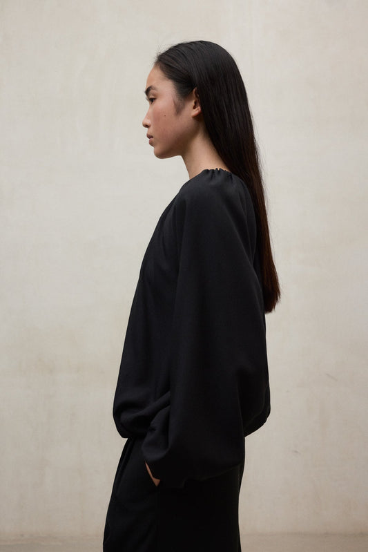 Black חולצה רפויה ארוכה לנשים Amalia ECOALF