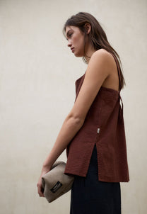 Light Gray גופיה קרופ לנשים Aria ECOALF