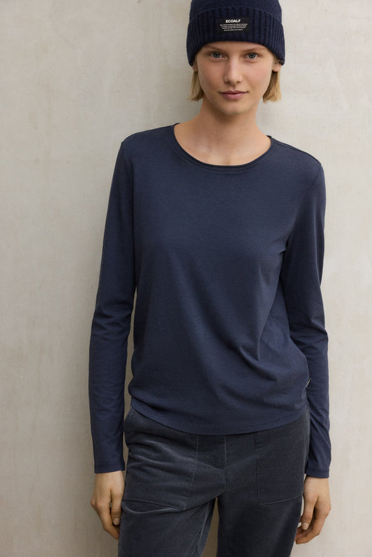 Dark Slate Gray טי שירט ארוכה לנשים Cale ECOALF