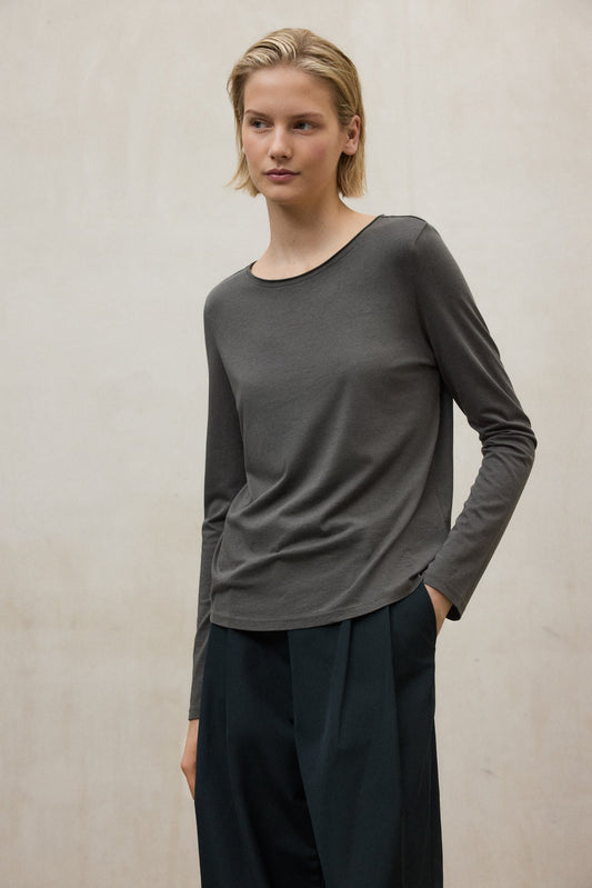 Dark Slate Gray טי שירט ארוכה לנשים Cale ECOALF