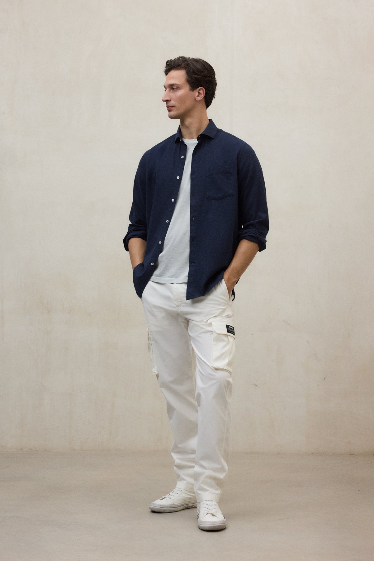 Gray חולצה מכופתרת ארוכה לגברים Felipe ECOALF